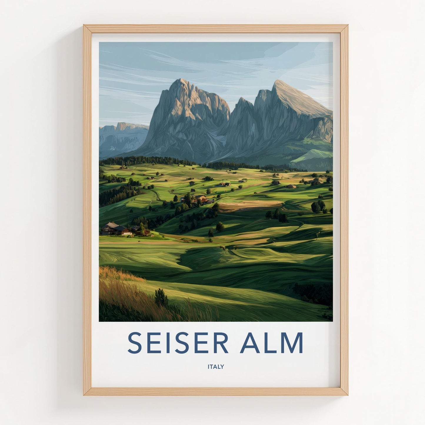 Seiser Alm Poster - Italy Travel Art - Dolomite Peak Panorama Wall Decor