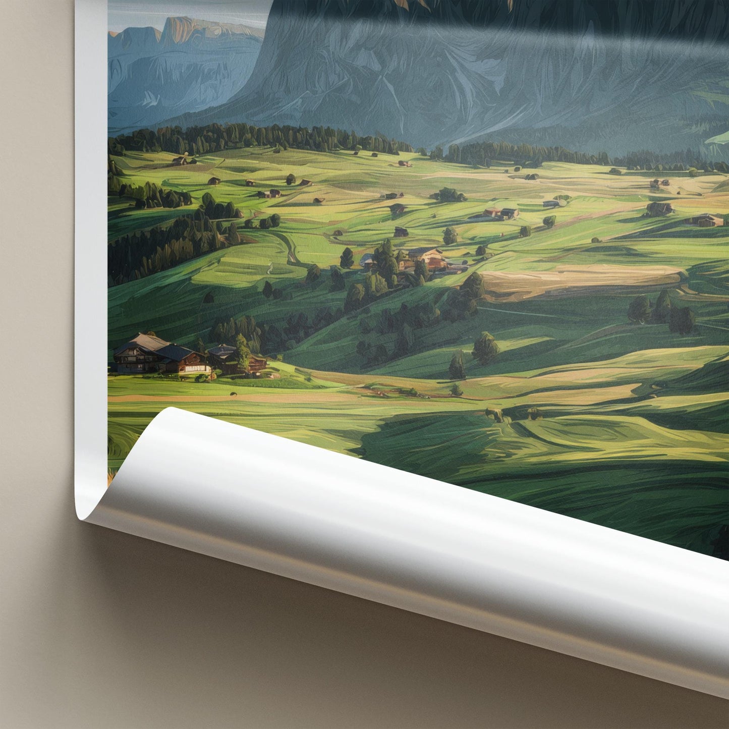 Seiser Alm Poster - Italy Travel Art - Dolomite Peak Panorama Wall Decor