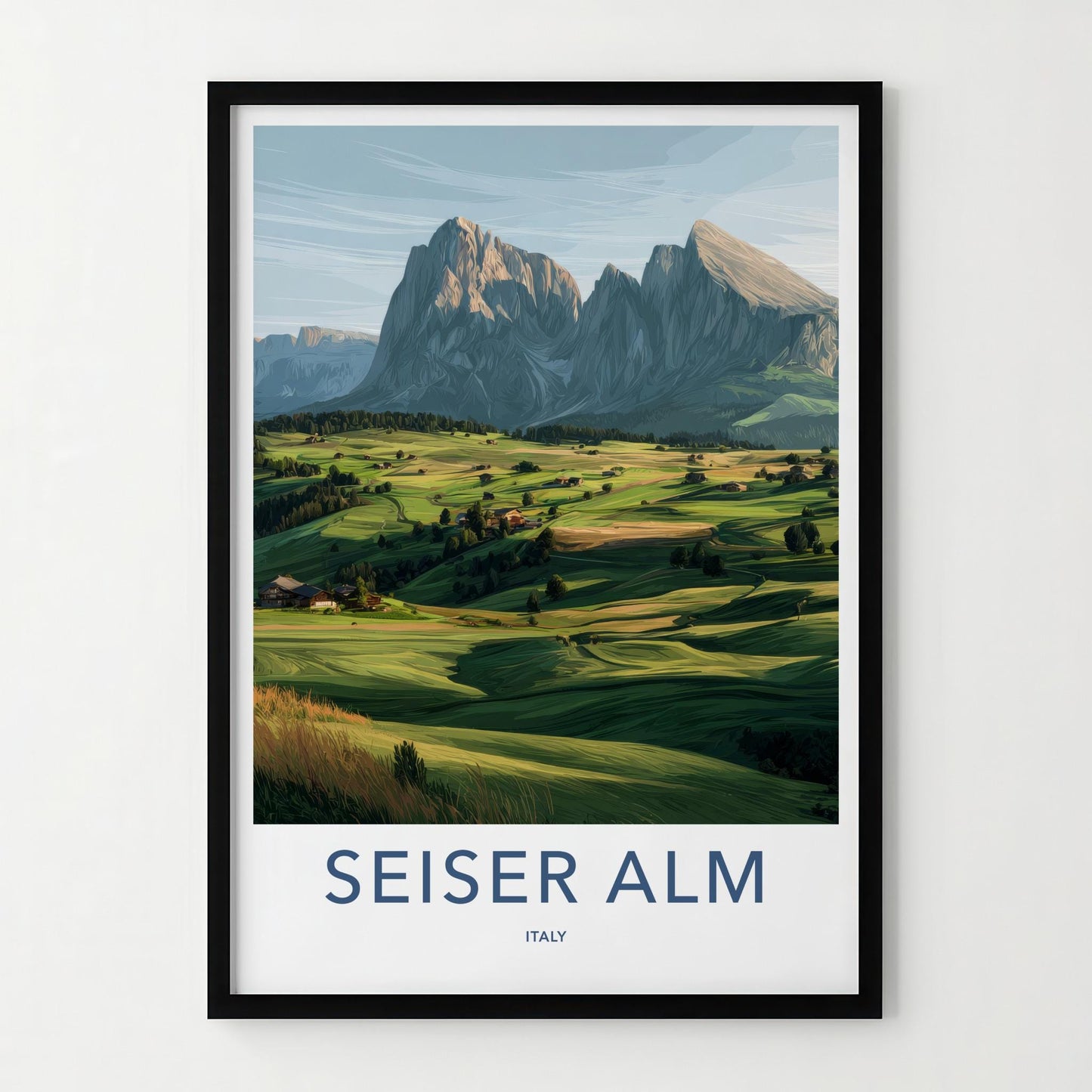 Seiser Alm Poster - Italy Travel Art - Dolomite Peak Panorama Wall Decor