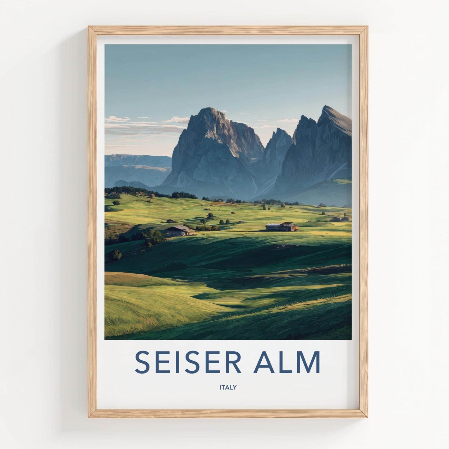 Seiser Alm Poster - Italy Travel Art - Lush Valley Peaks Home Decor