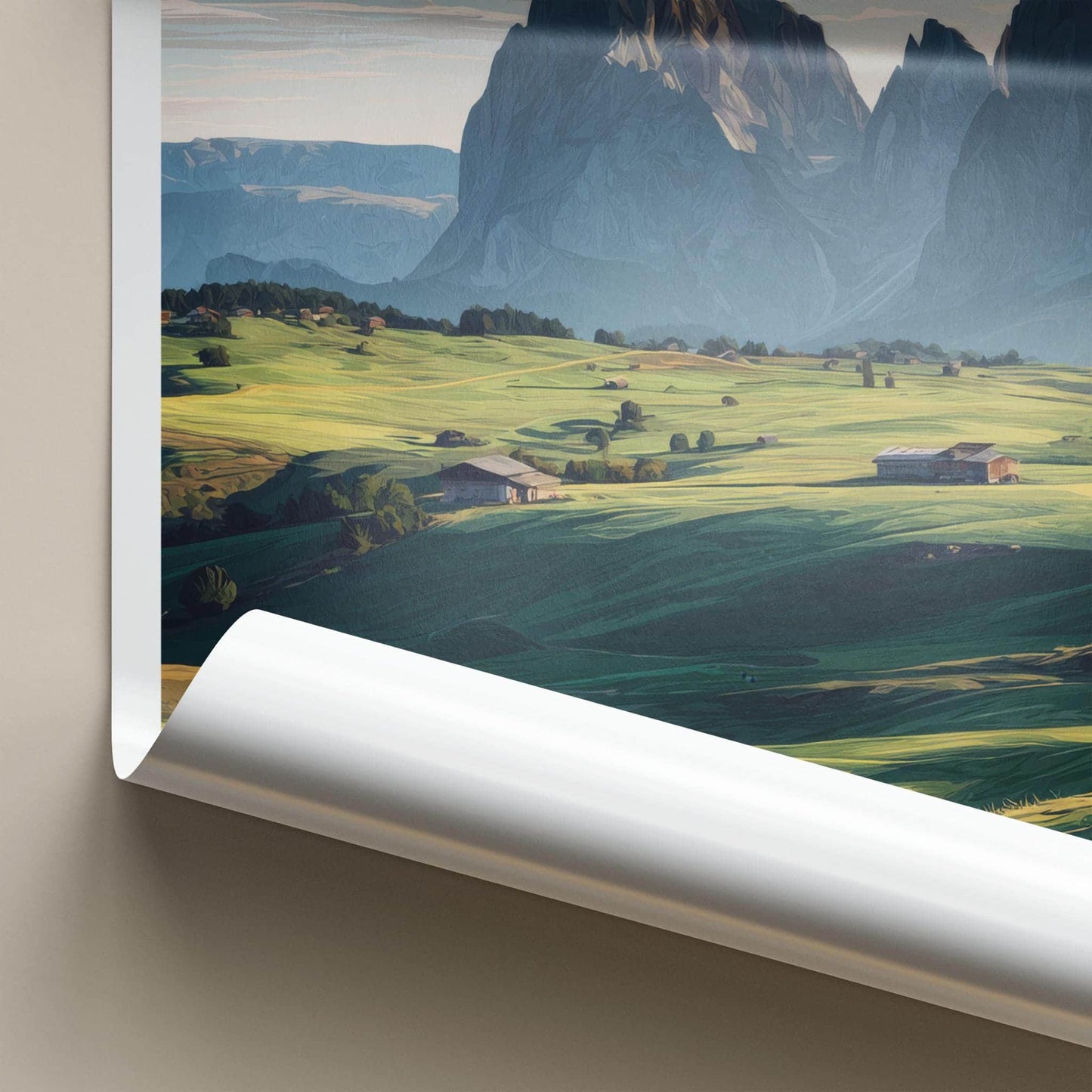 Seiser Alm Poster - Italy Travel Art - Lush Valley Peaks Home Decor