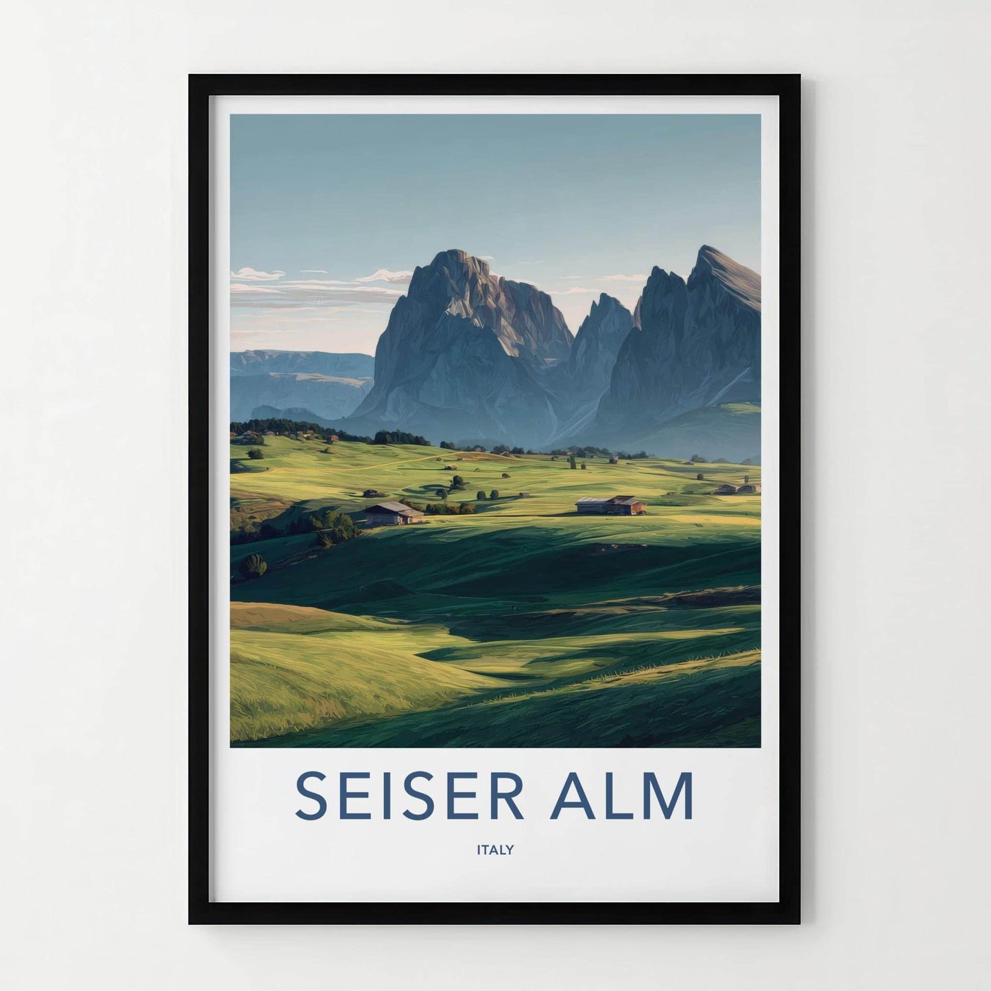 Seiser Alm Poster - Italy Travel Art - Lush Valley Peaks Home Decor