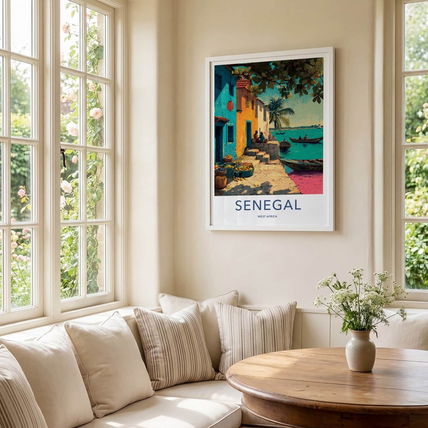 Senegal Poster - Senegal Travel Art - Coastal Village Art Print