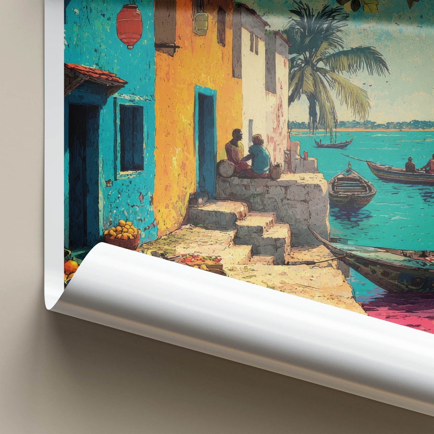 Senegal Poster - Senegal Travel Art - Coastal Village Art Print