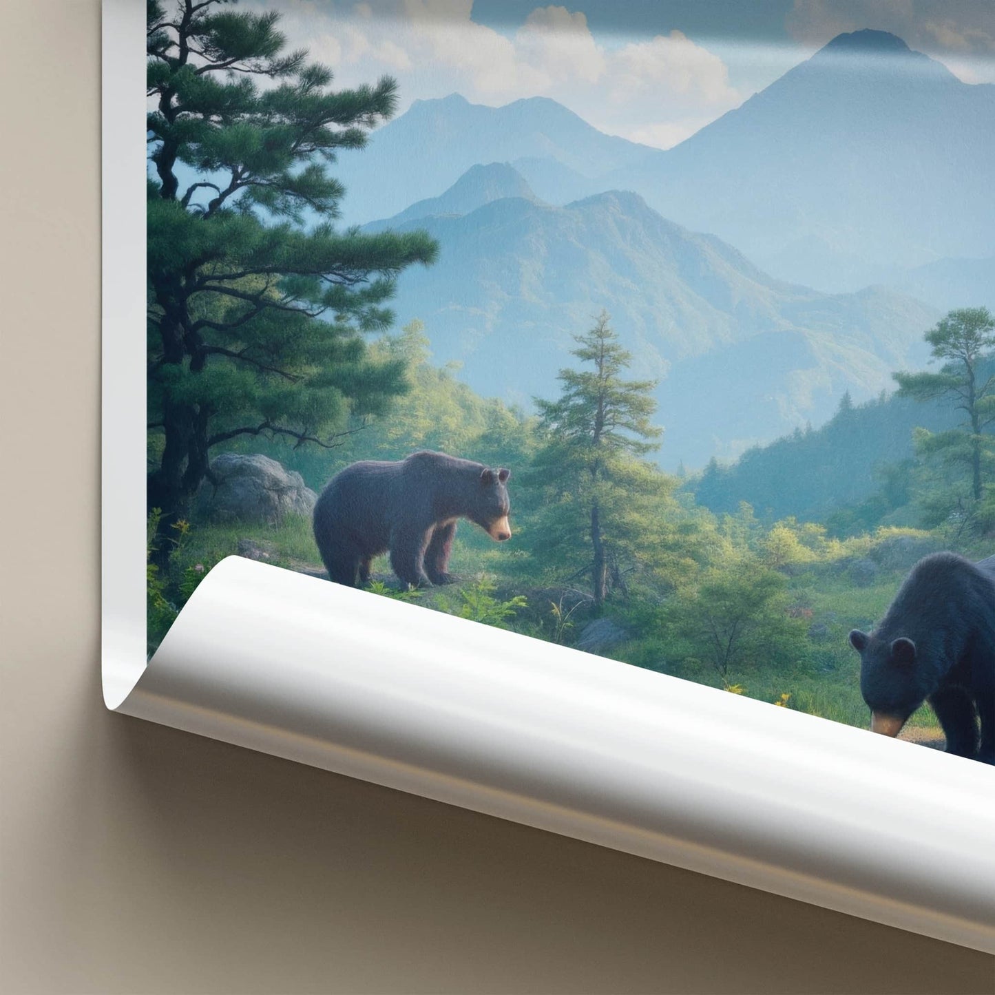 Seoraksan National Park Poster - South Korea Travel Art - Two Bears Foraging Home Decor