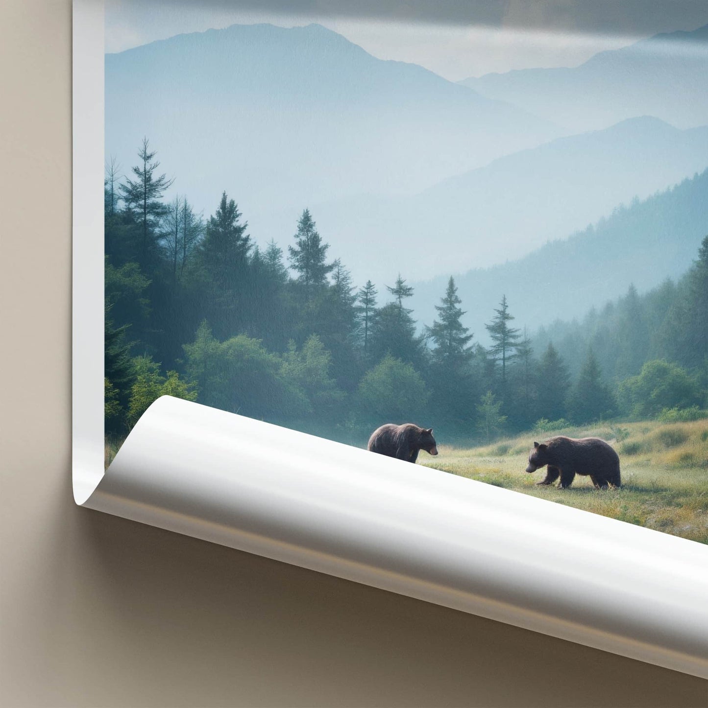Seoraksan Poster - South Korea Travel Art - Misty Mountain Bears Home Decor
