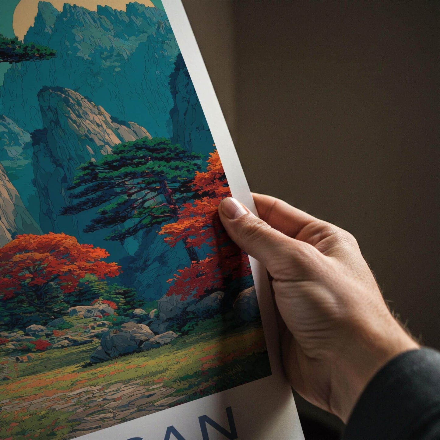 Seoraksan Poster - South Korea Travel Art - Serene Buddha Valley Wall Decor