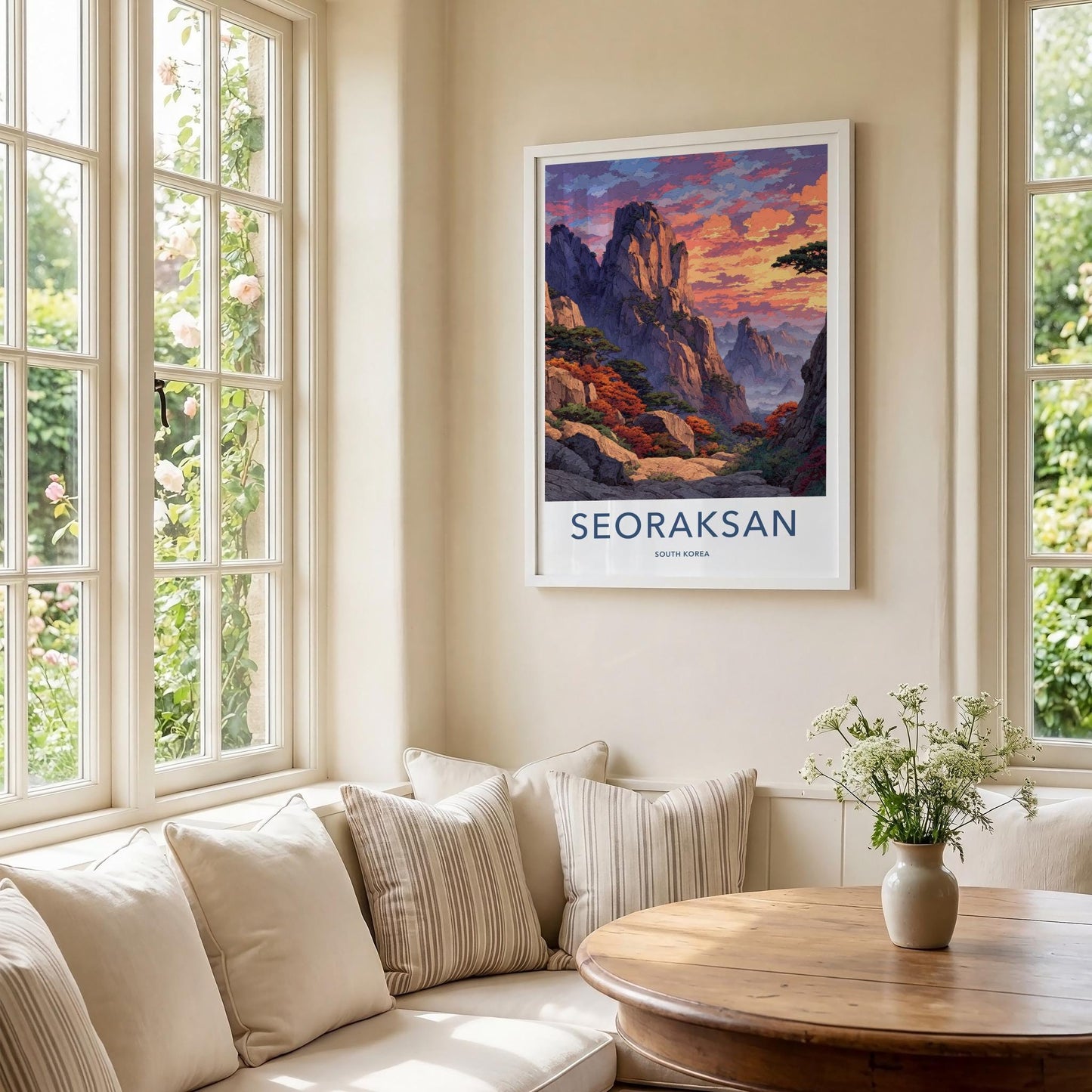 Seoraksan Poster - South Korea Travel Art - Vibrant Autumn Landscape Home Decor