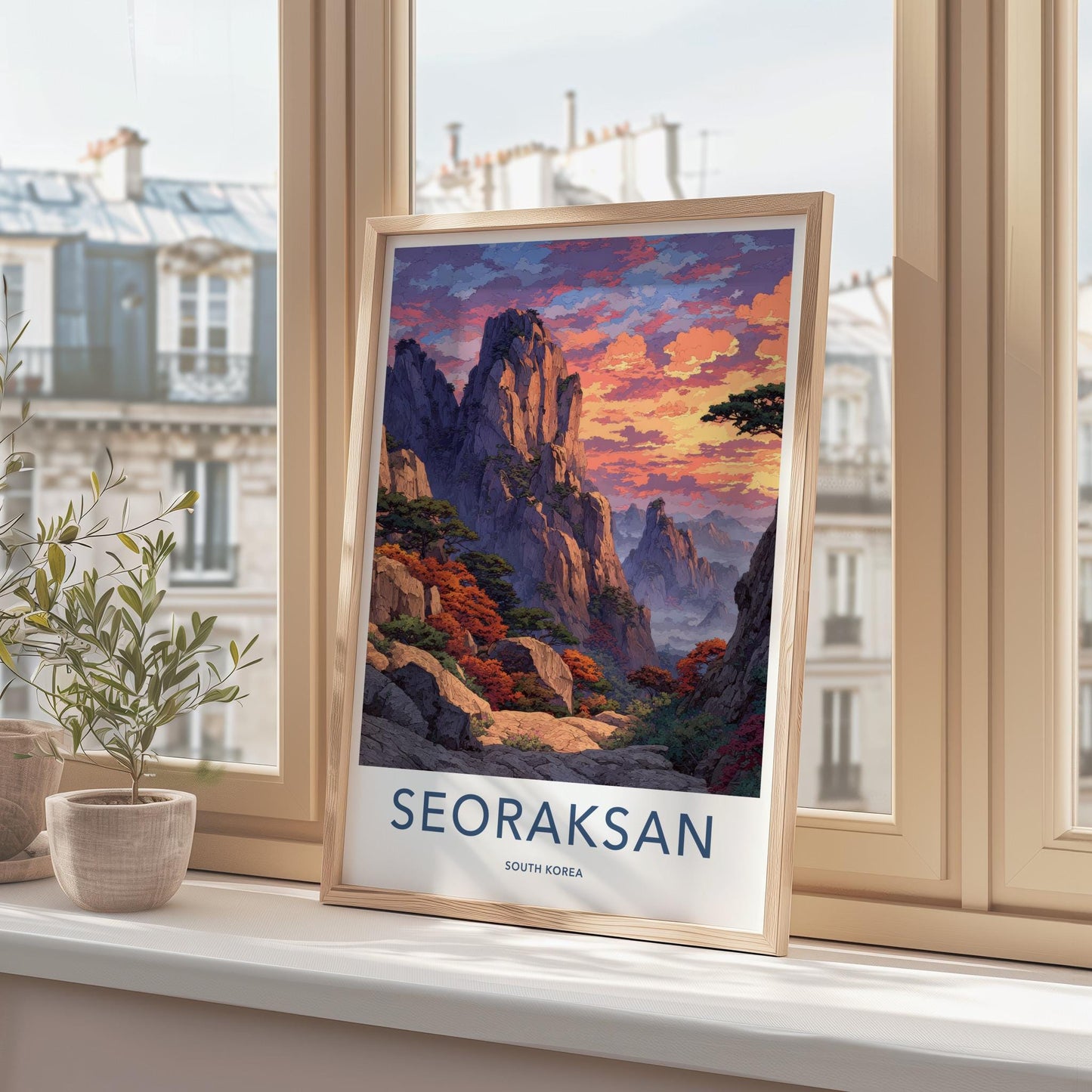 Seoraksan Poster - South Korea Travel Art - Vibrant Autumn Landscape Home Decor