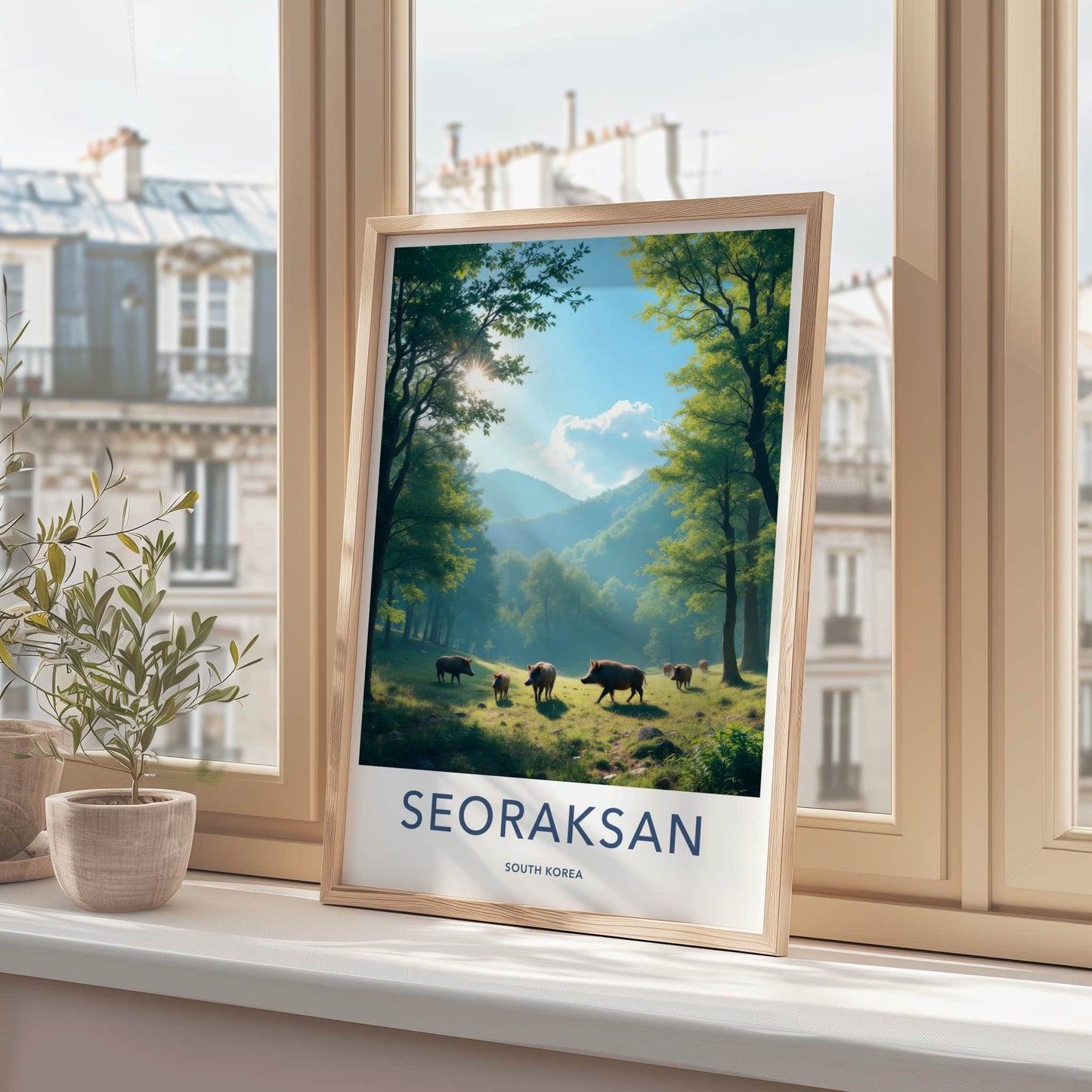 Seoraksan Poster - South Korea Travel Art - Wild Boars Forest Home Decor
