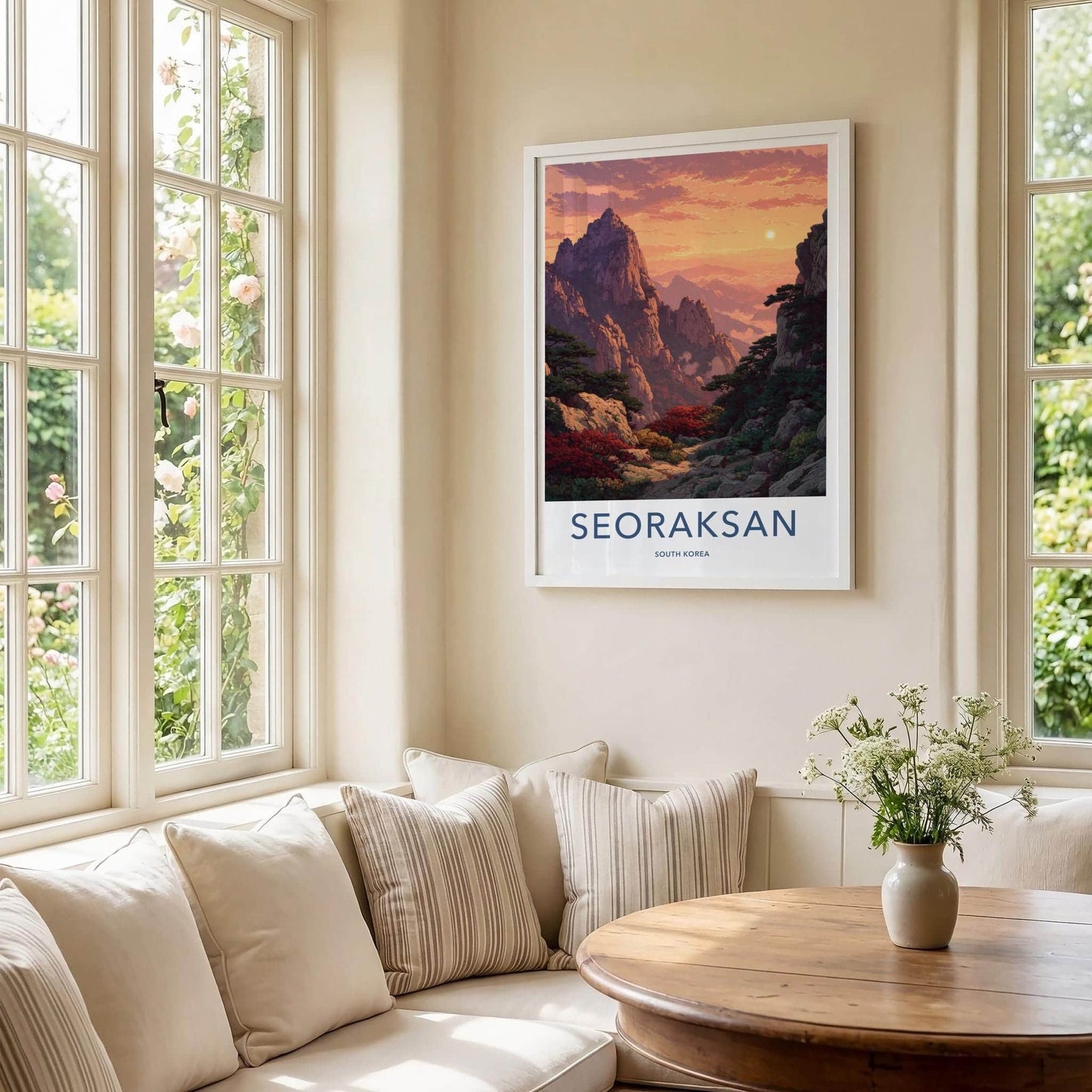 Seoraksan Poster - South Korea Wall Art - Sunset Mountain Landscape Home Decor