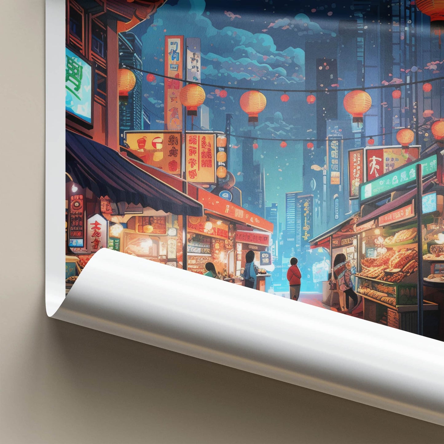 Seoul Poster - South Korea Travel Art - Vibrant Market Alley Wall Decor
