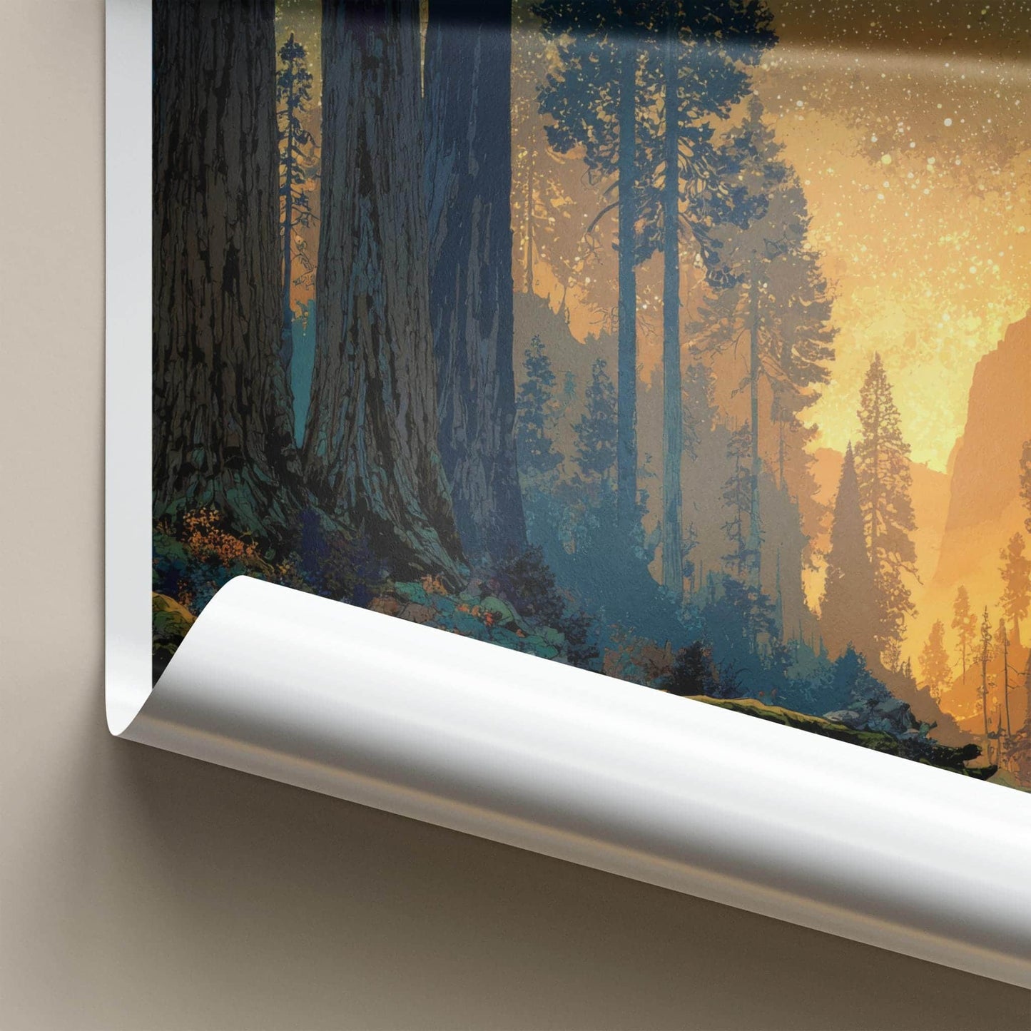 Sequoia National Park Poster - California Travel Art - Giant Trees Starry Glow Home Decor