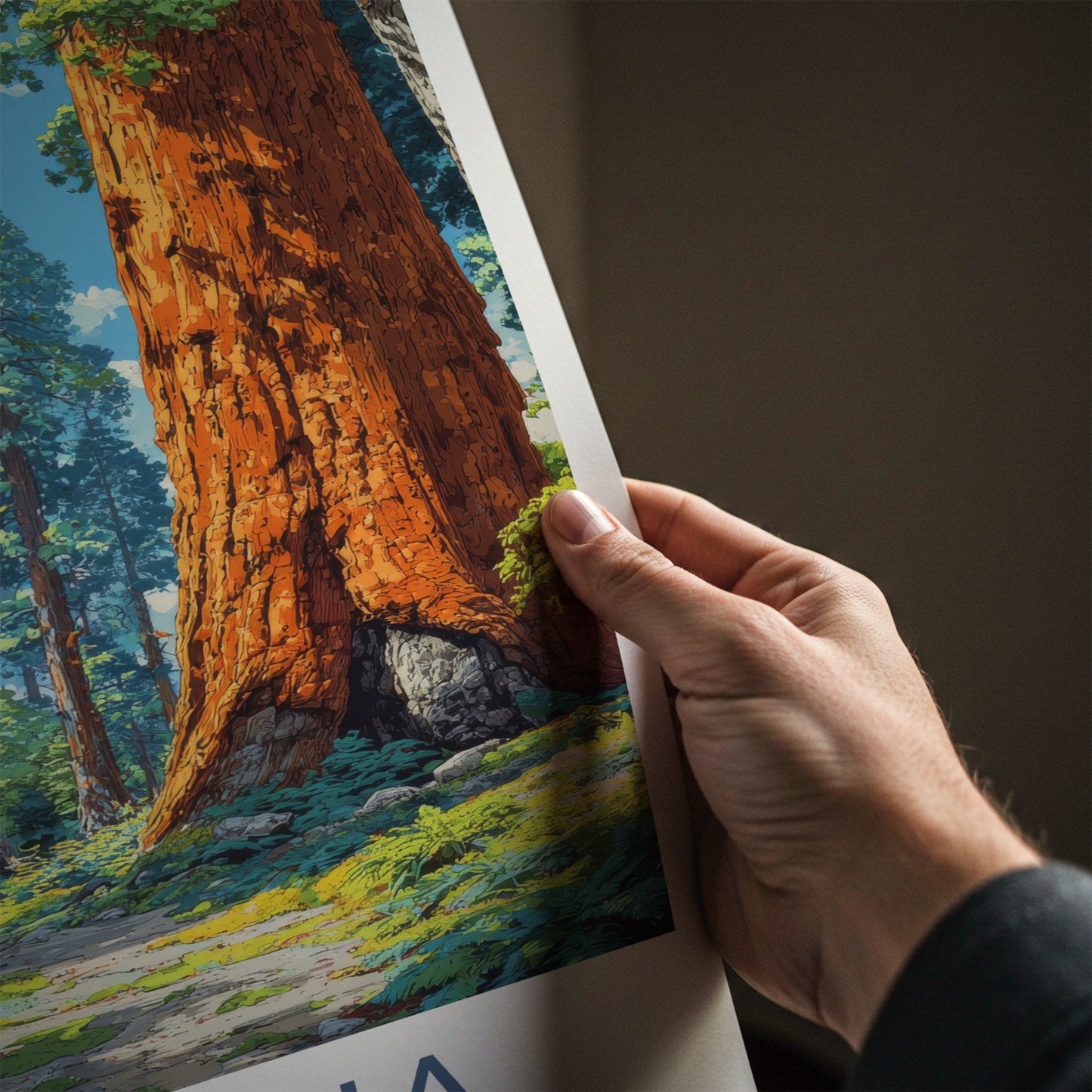 Sequoia Poster - California Travel Art - Giant Redwood Forest Home Decor