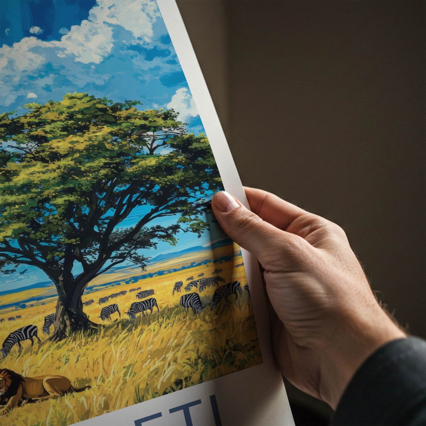 Serengeti National Park Poster - Tanzania Travel Art - Lion Zebra Savanna Home Decor