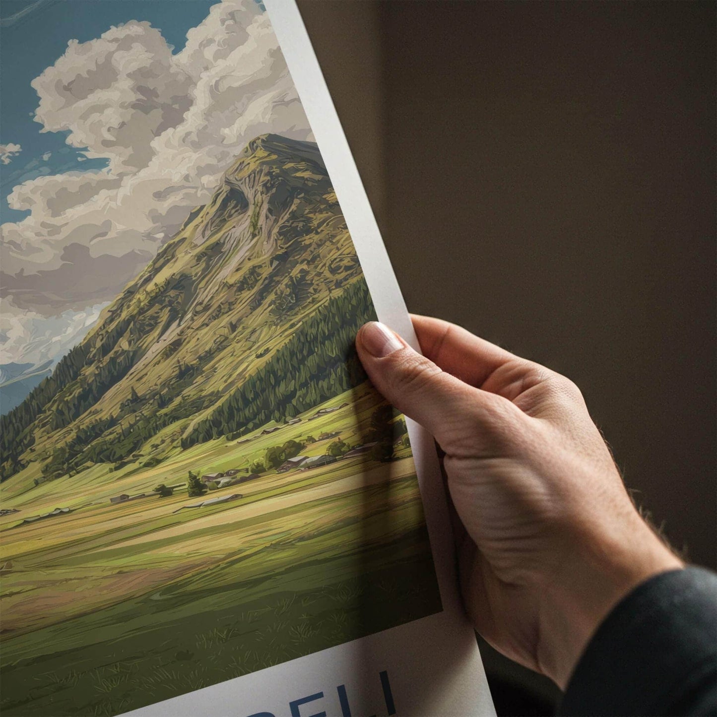 Sertig-Dorfli Poster - Switzerland Travel Art - Mountain valley village Home Decor