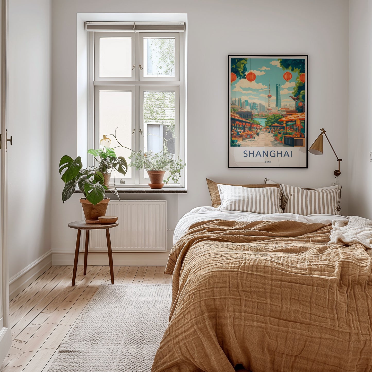 Shanghai Poster - China Travel Art - Vibrant City Street Home Decor
