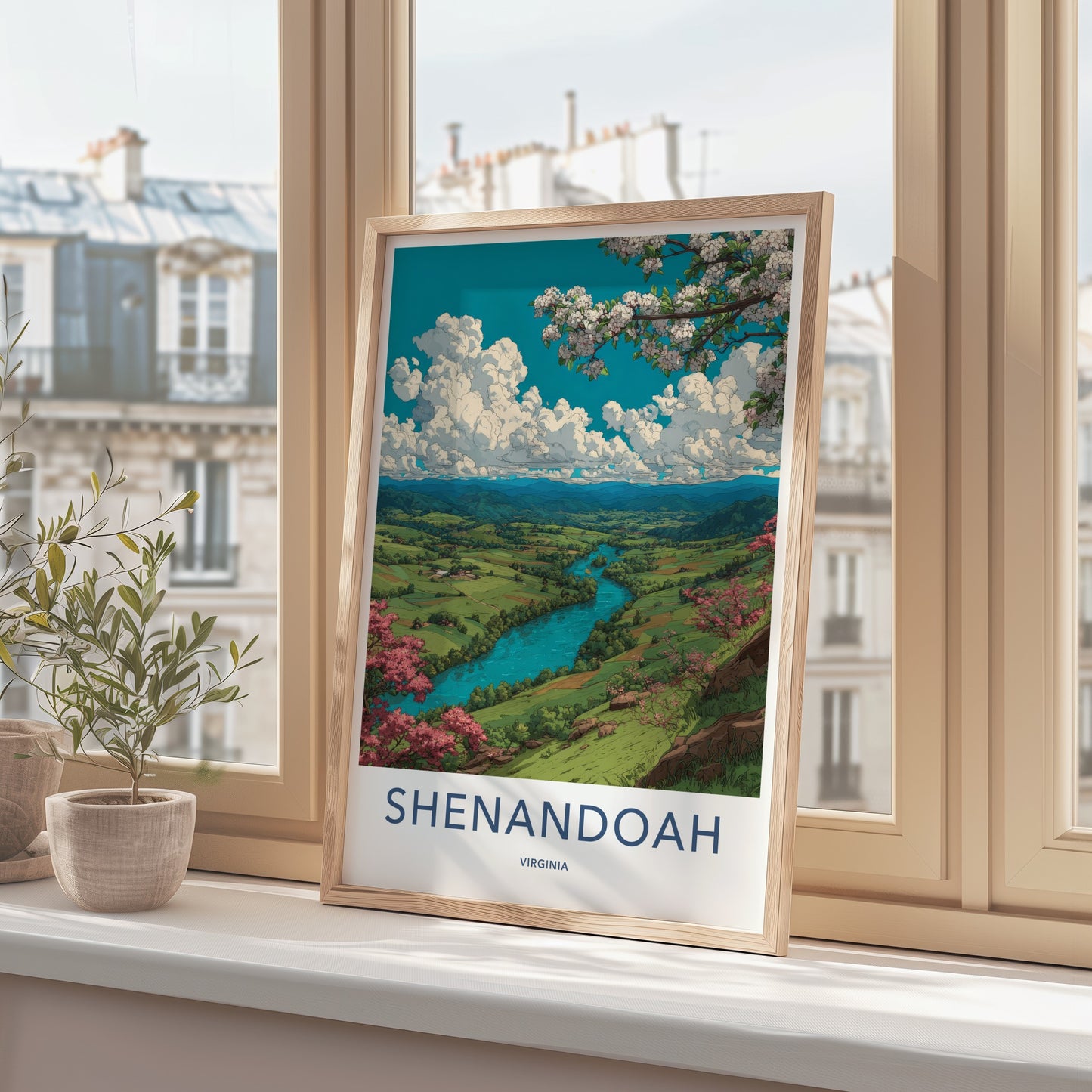 Shenandoah Poster - Virginia Travel Art - River Valley Vista Home Decor