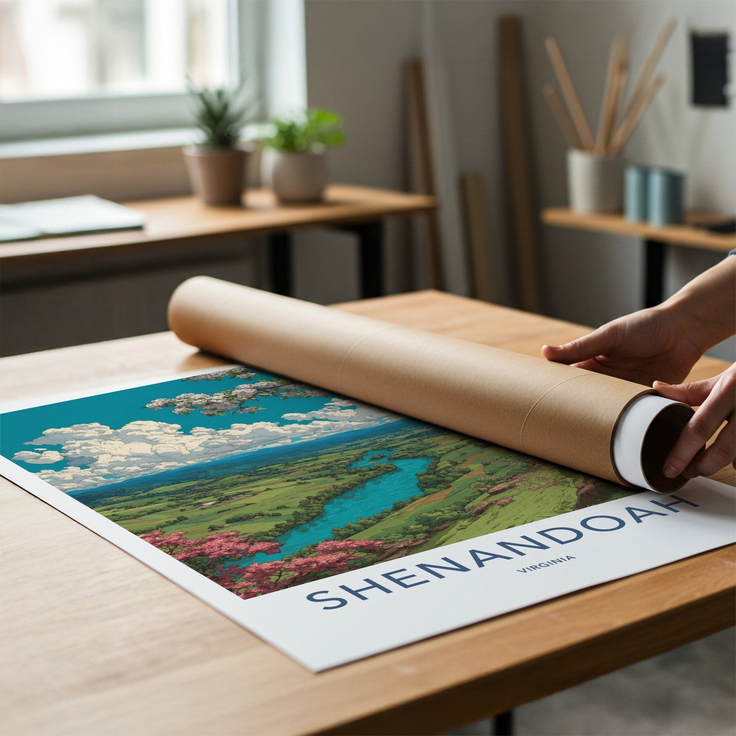Shenandoah Poster - Virginia Travel Art - River Valley Vista Home Decor