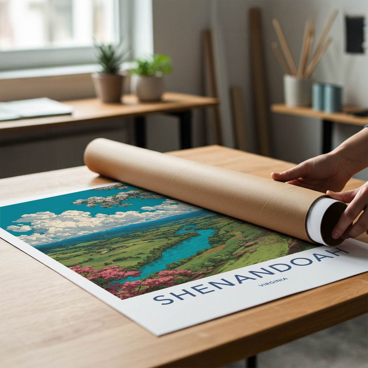 Shenandoah Poster - Virginia Travel Art - River Valley Vista Home Decor