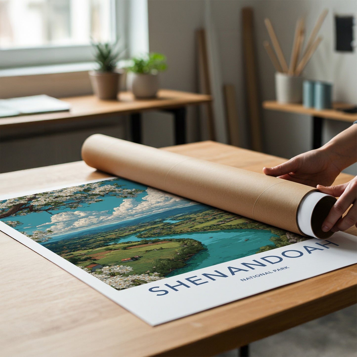 Shenandoah Poster - Virginia Valley River Framed Art