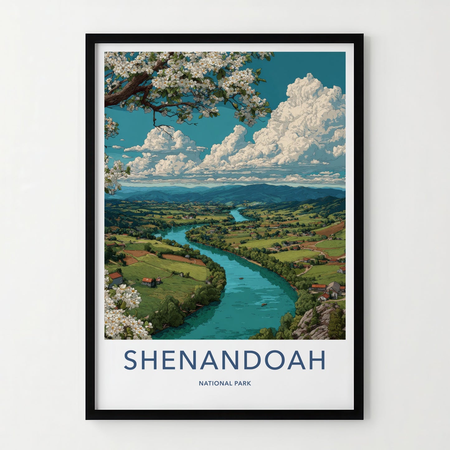 Shenandoah Poster - Virginia Valley River Framed Art