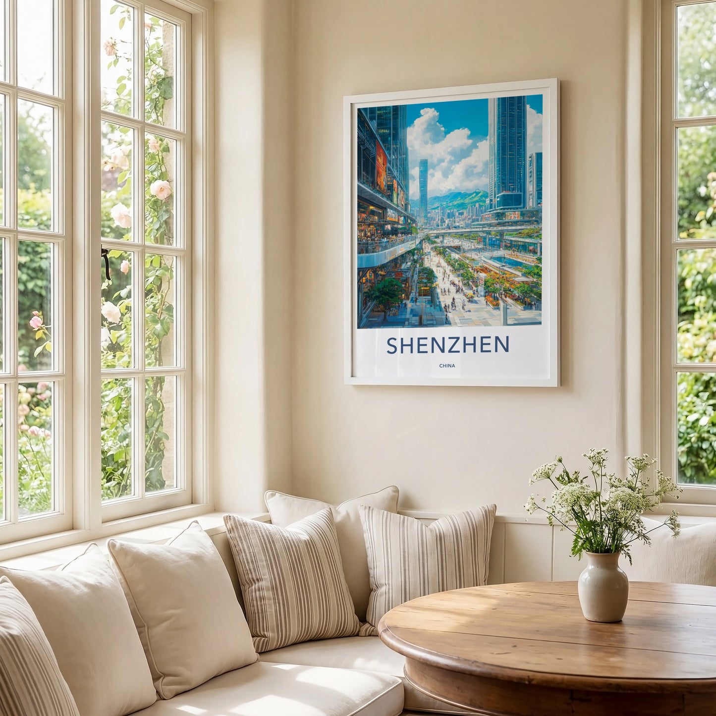 Shenzhen Poster - China Art Print - Vibrant Cityscape Street Home Decor