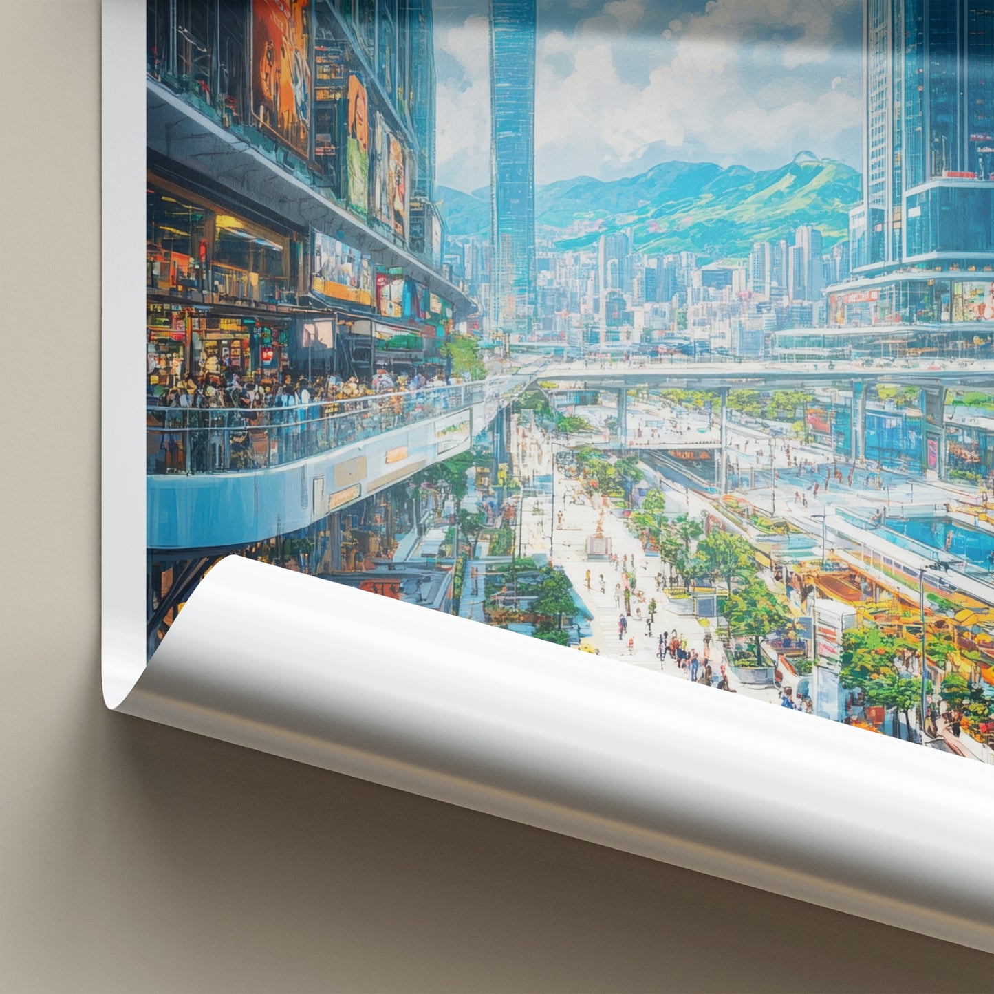 Shenzhen Poster - China Art Print - Vibrant Cityscape Street Home Decor