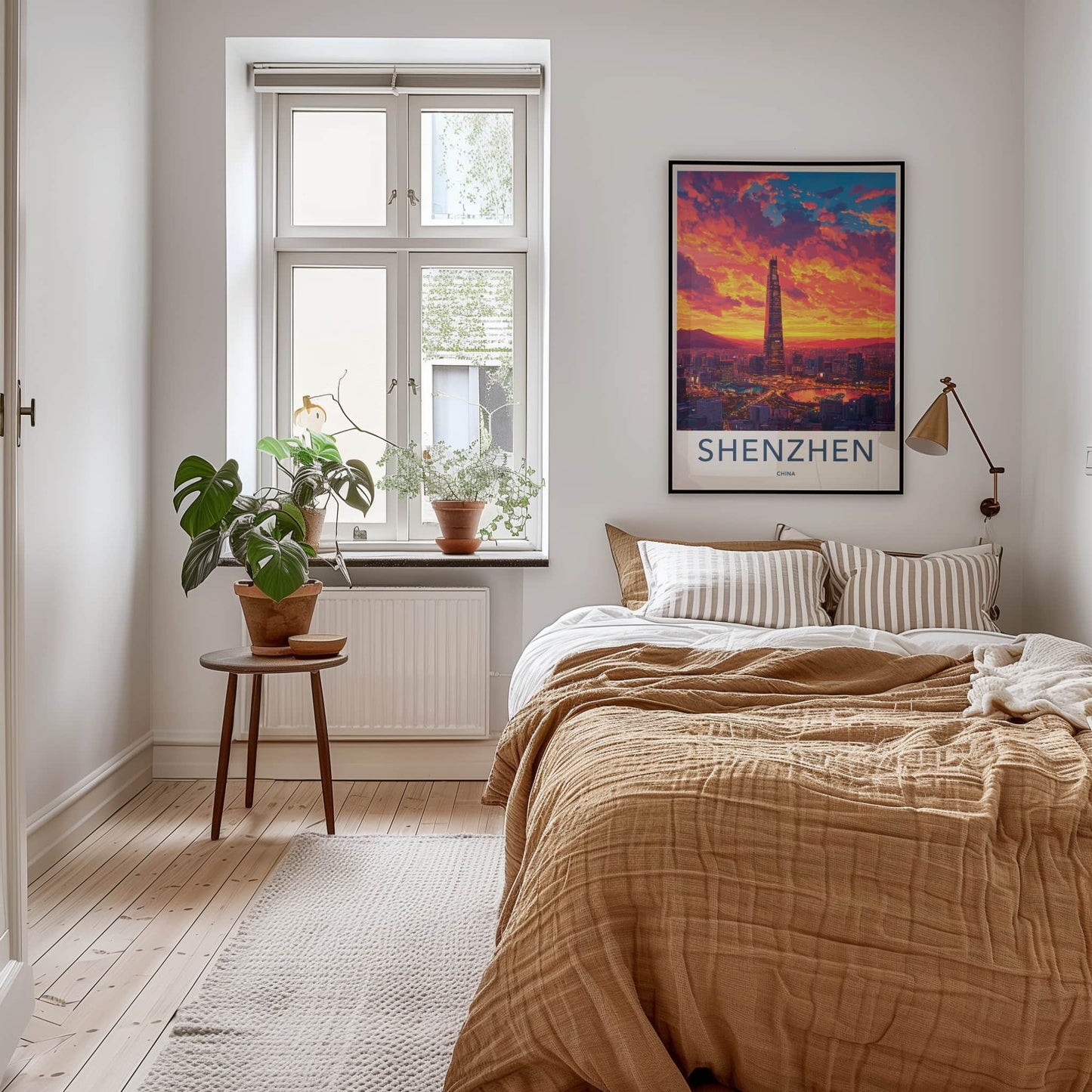 Shenzhen Poster - China Travel Art - Skyscraper City Sunset Wall Decor