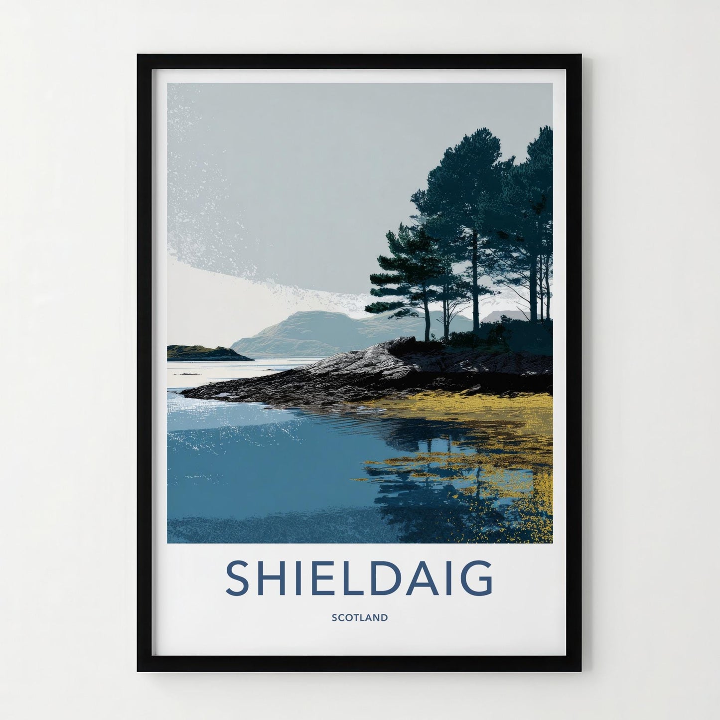Shieldaig Poster - Scotland Travel Art - Coastal Highland Landscape Home Decor
