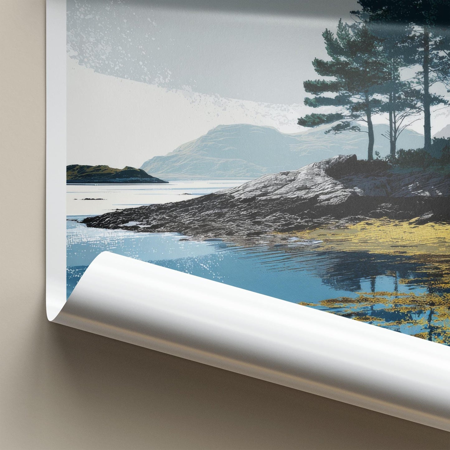 Shieldaig Poster - Scotland Travel Art - Coastal Highland Landscape Home Decor