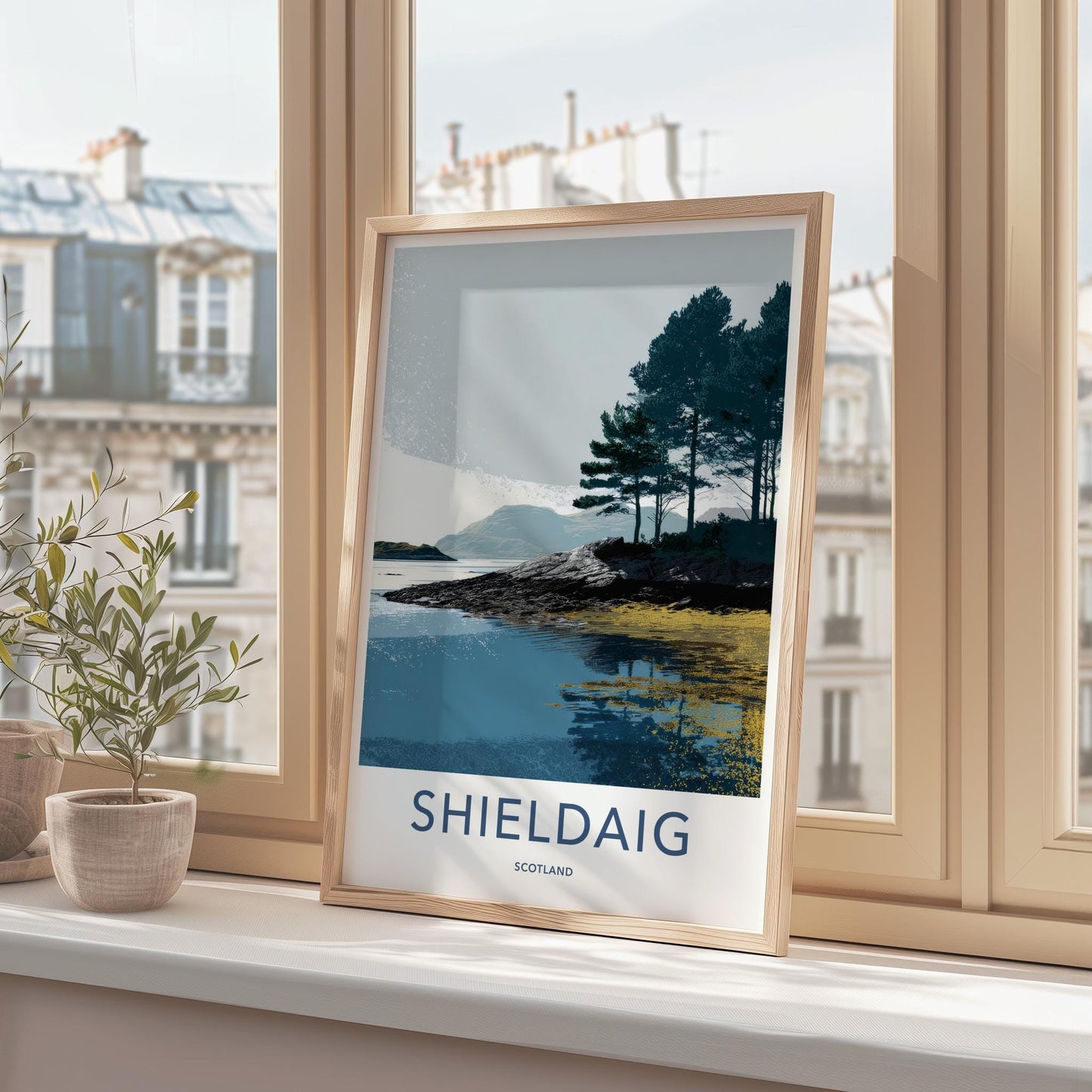 Shieldaig Poster - Scotland Travel Art - Coastal Highland Landscape Home Decor