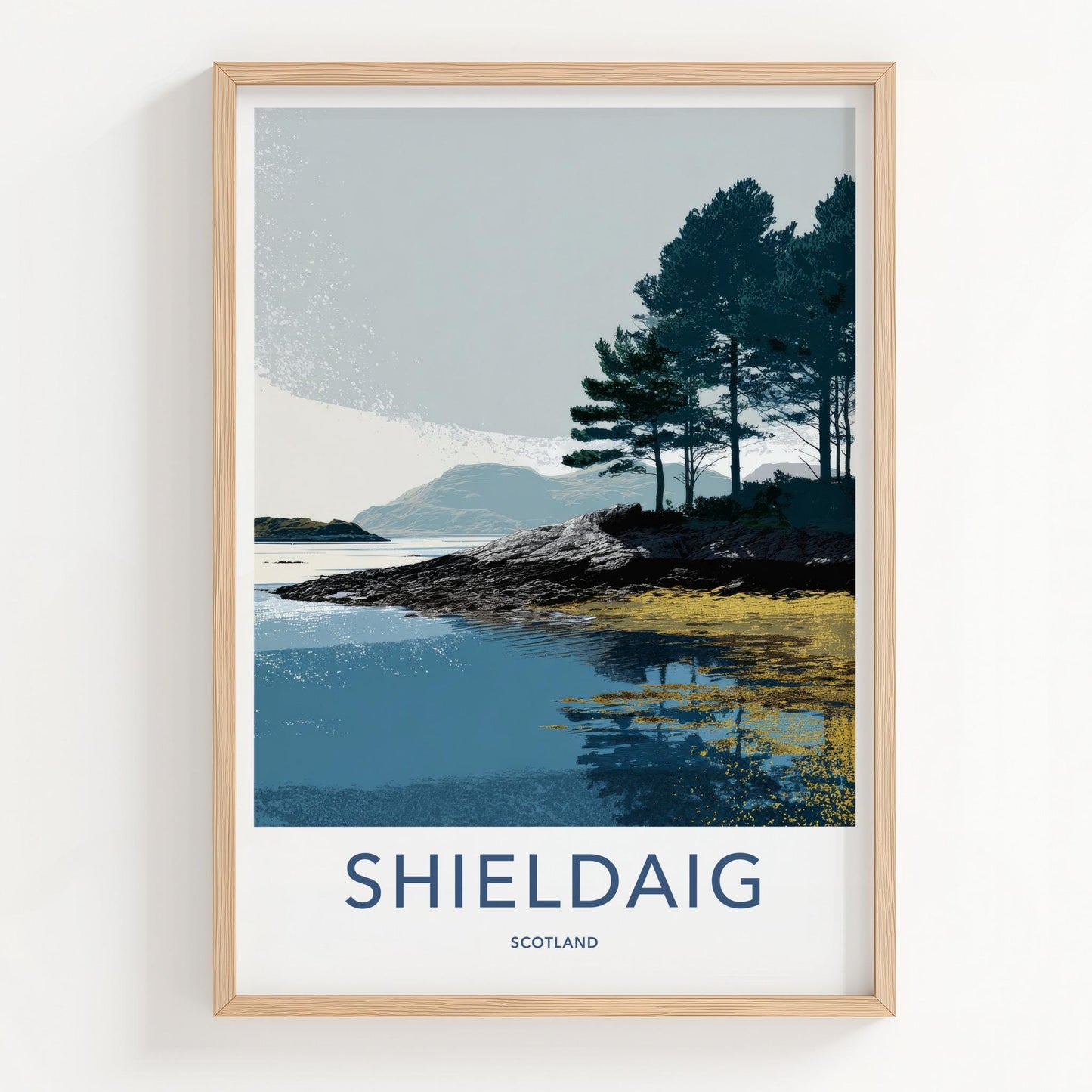 Shieldaig Poster - Scotland Travel Art - Coastal Highland Landscape Home Decor