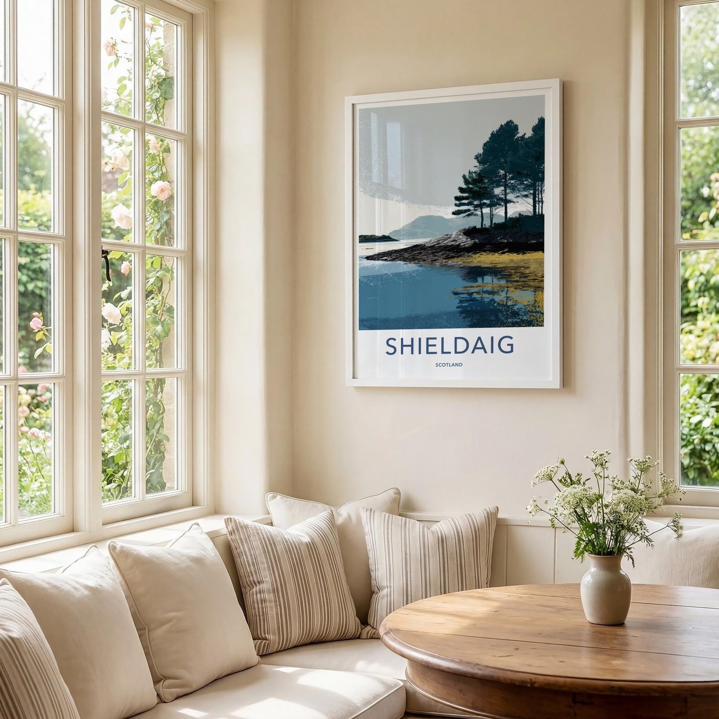 Shieldaig Poster - Scotland Travel Art - Coastal Highland Landscape Home Decor