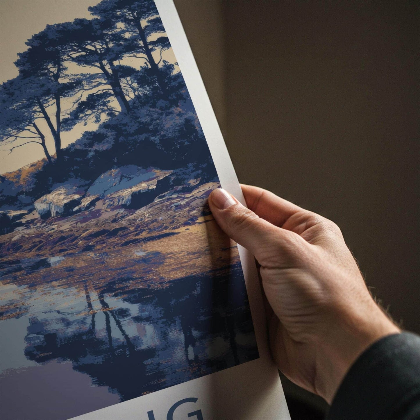 Shieldaig Poster - Scotland Travel Art - Coastal Pine Reflections Home Decor
