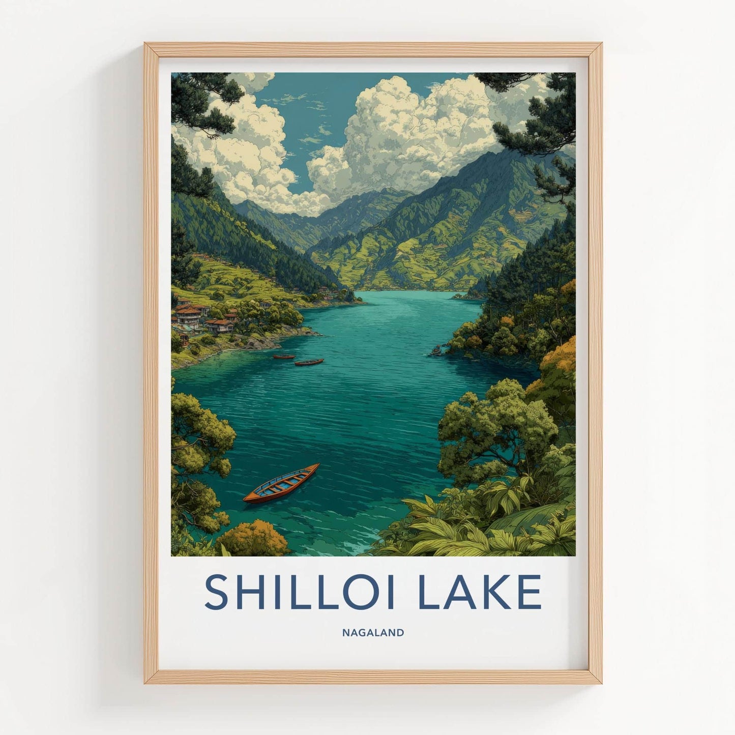 Shilloi Lake Poster - India Travel Art - Nagaland Mountain Lake Home Decor