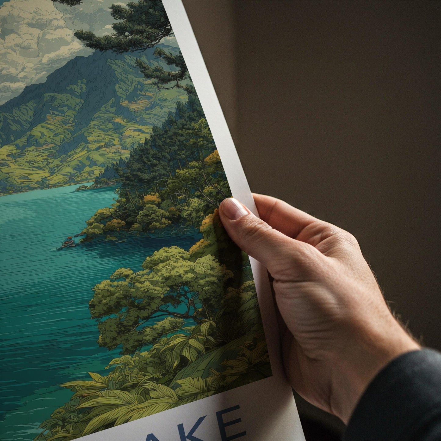 Shilloi Lake Poster - India Travel Art - Nagaland Mountain Lake Home Decor