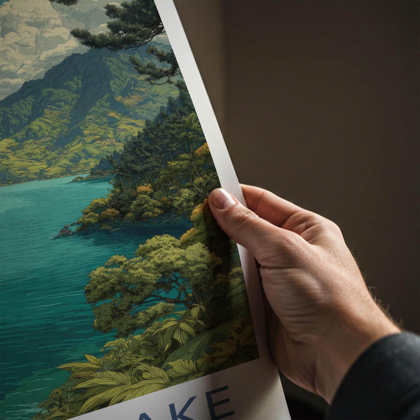 Shilloi Lake Poster - India Travel Art - Nagaland Mountain Lake Home Decor