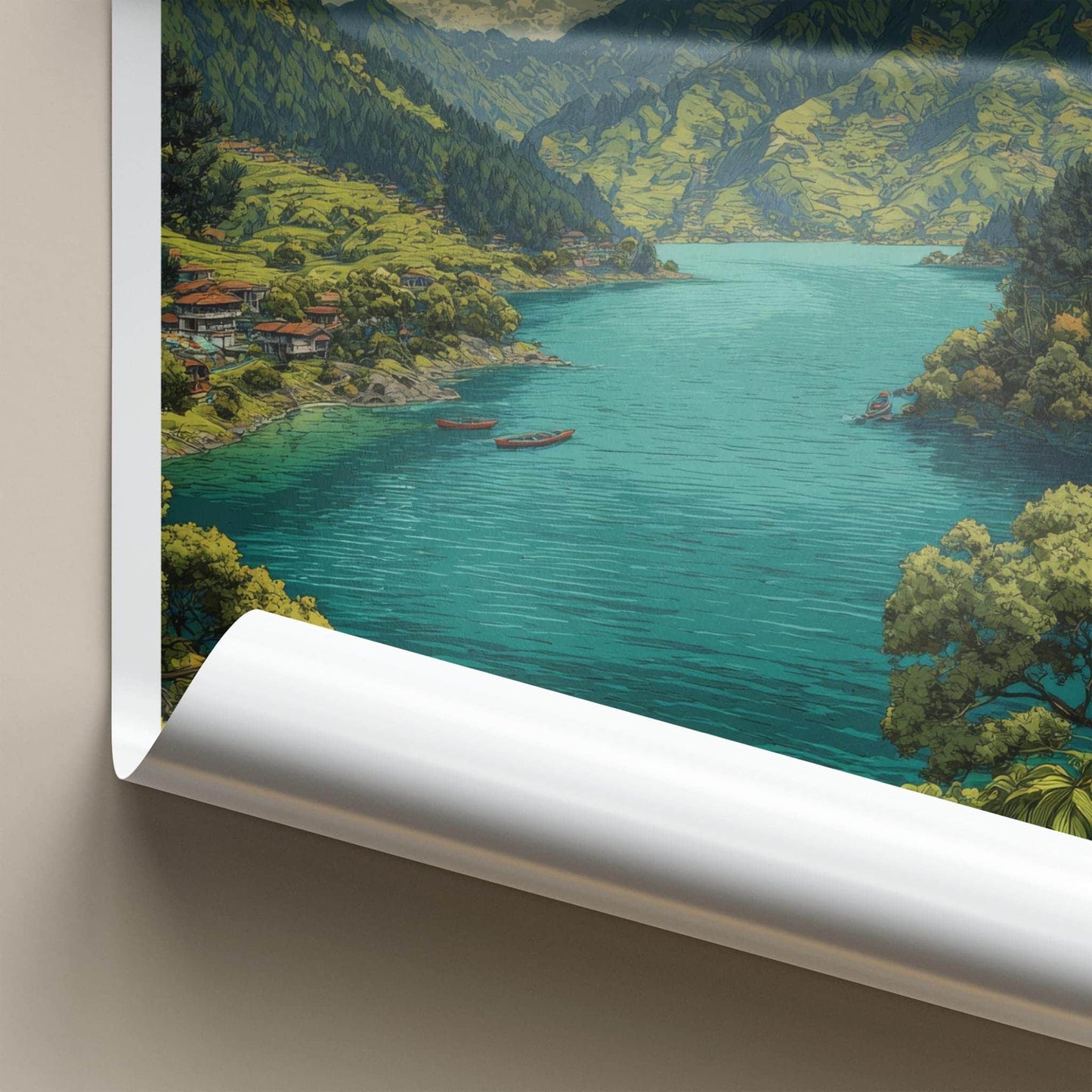 Shilloi Lake Poster - India Travel Art - Nagaland Mountain Lake Home Decor