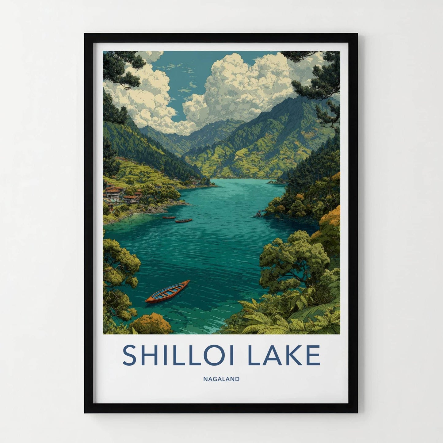 Shilloi Lake Poster - India Travel Art - Nagaland Mountain Lake Home Decor
