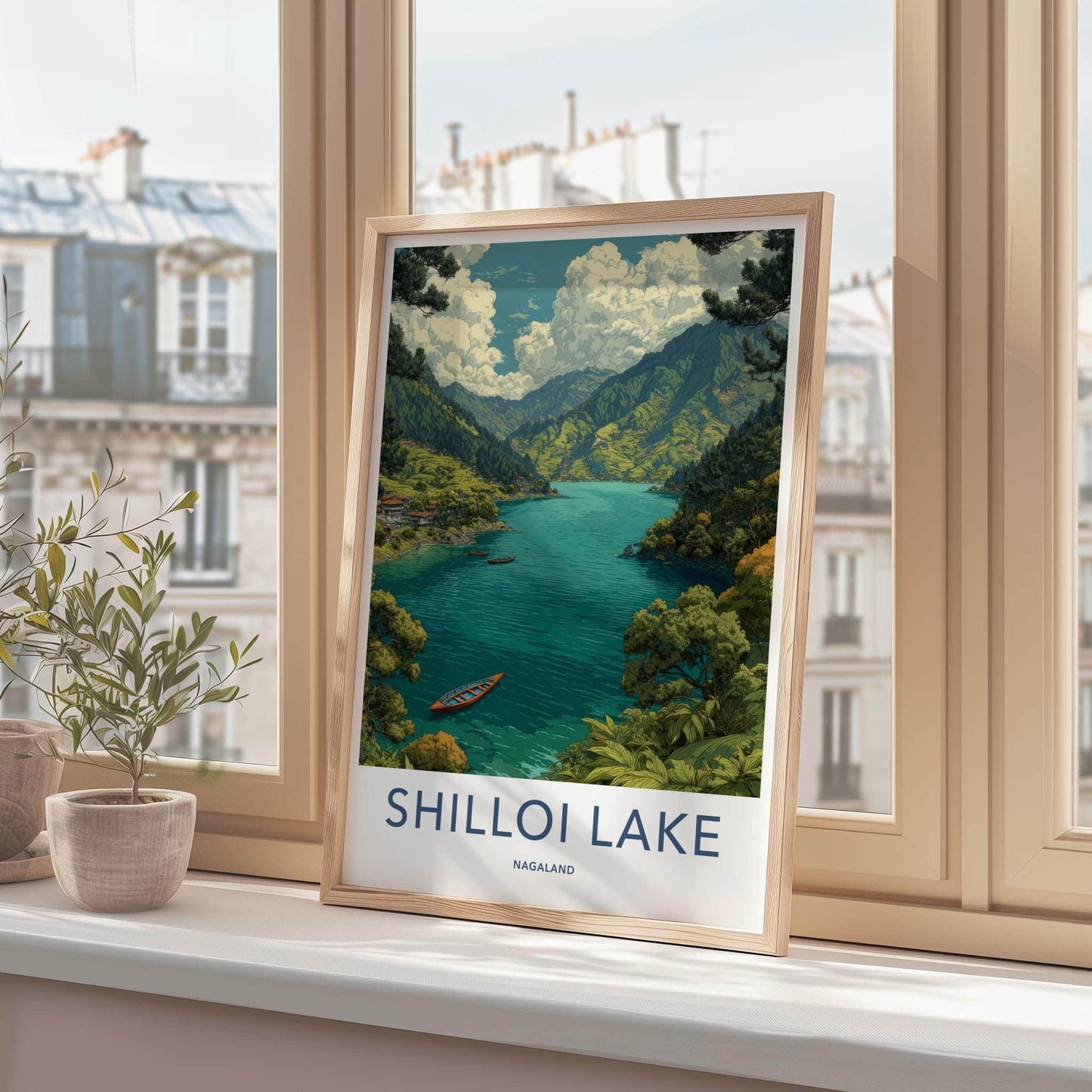 Shilloi Lake Poster - India Travel Art - Nagaland Mountain Lake Home Decor