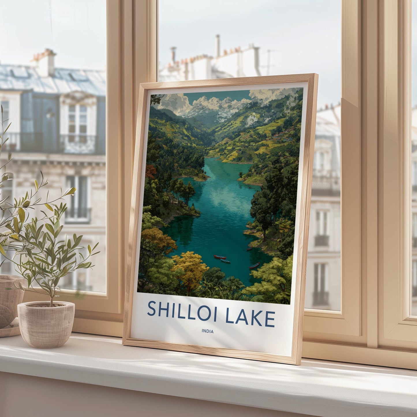 Shilloi Lake Poster - India Travel Art - Nagaland Mountain Scenery Home Decor