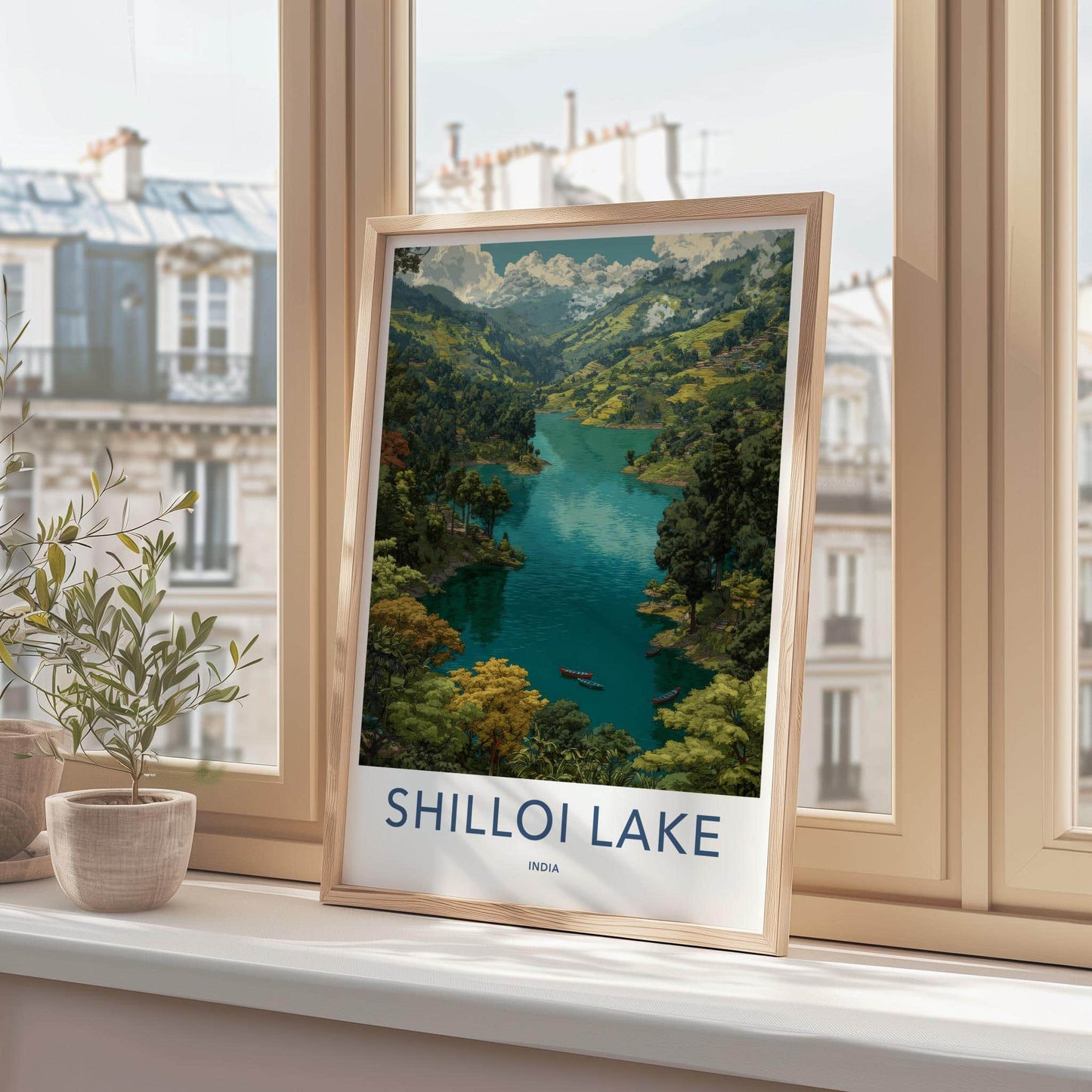Shilloi Lake Poster - India Travel Art - Nagaland Mountain Scenery Home Decor