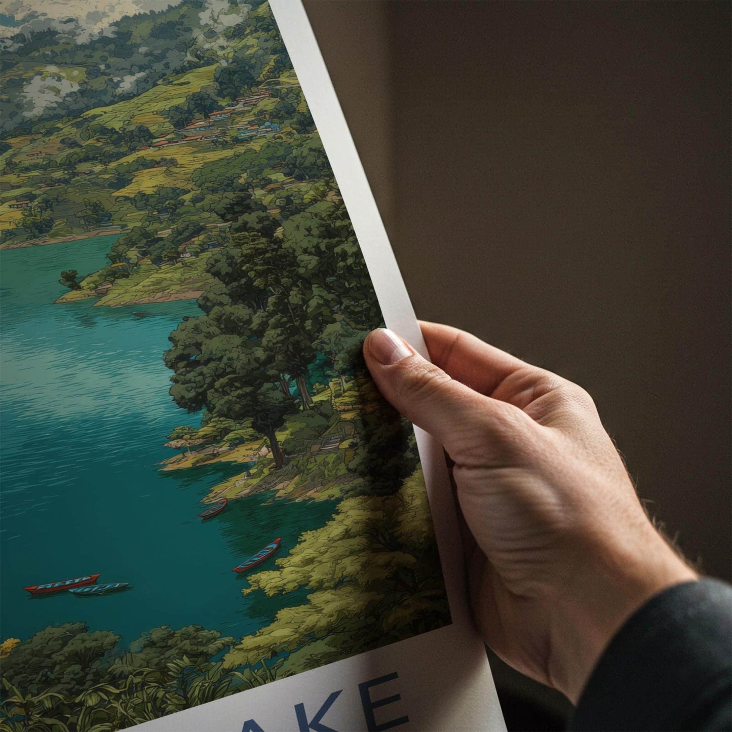 Shilloi Lake Poster - India Travel Art - Nagaland Mountain Scenery Home Decor