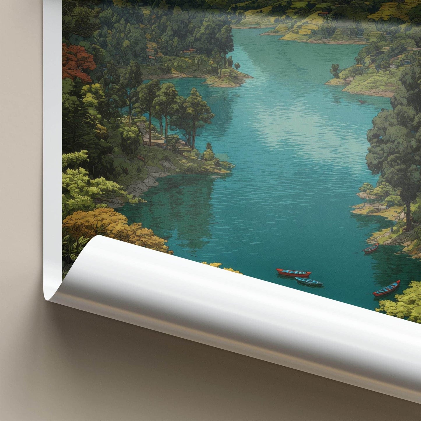 Shilloi Lake Poster - India Travel Art - Nagaland Mountain Scenery Home Decor