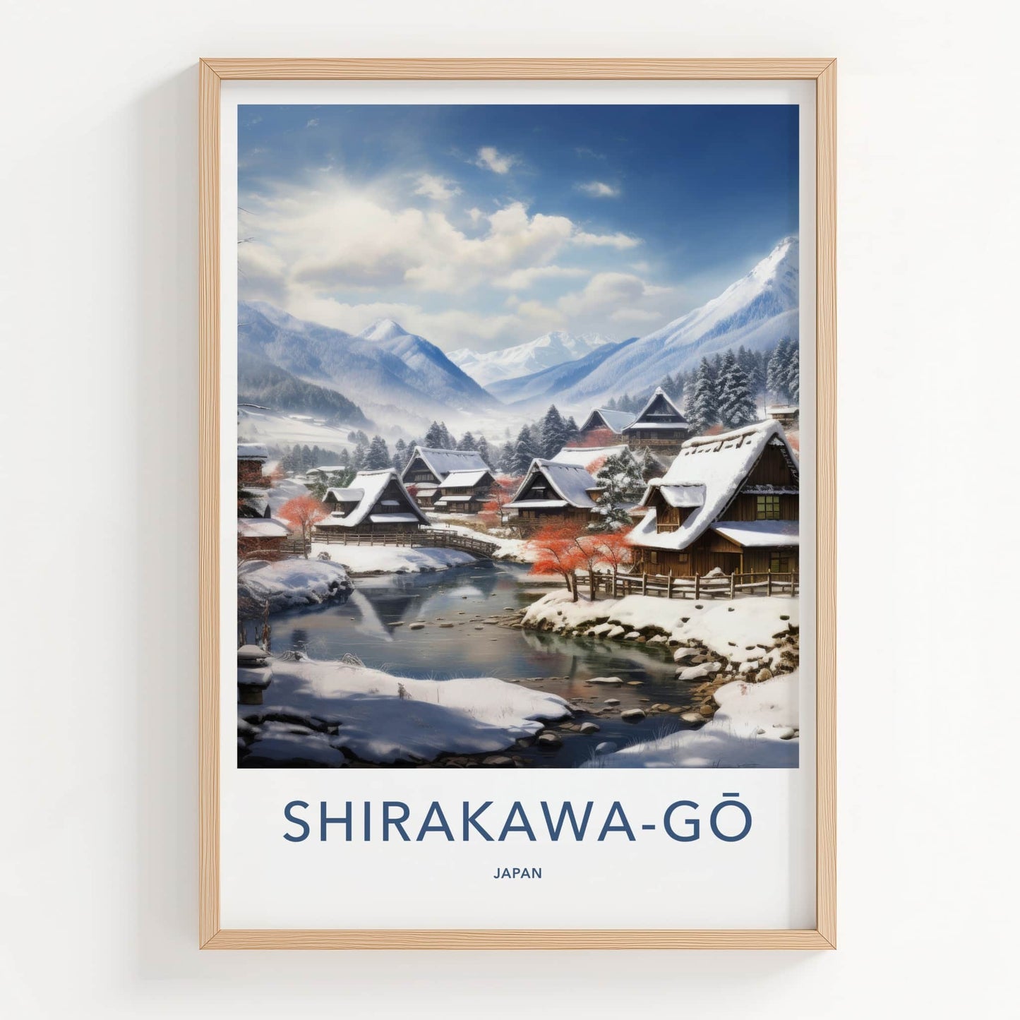 Shirakawa-Go Poster - Japan Travel Art - Snow Covered Village Home Decor