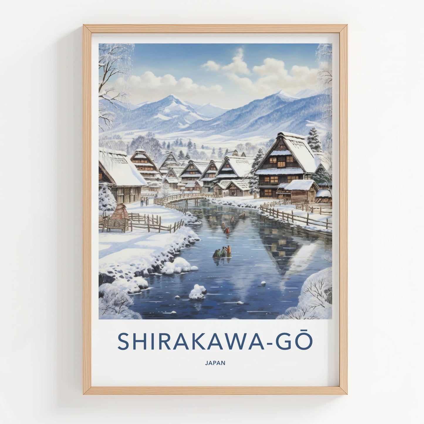 Shirakawa-Go Poster - Japan Travel Art - Snow Covered Village Home Decor