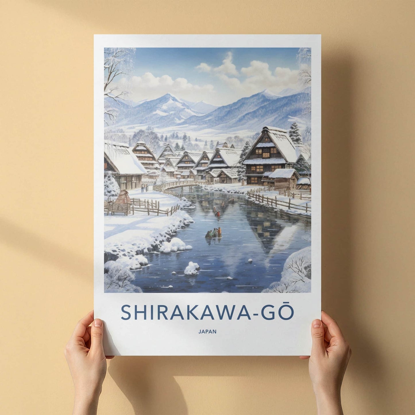 Shirakawa-Go Poster - Japan Travel Art - Snow Covered Village Home Decor