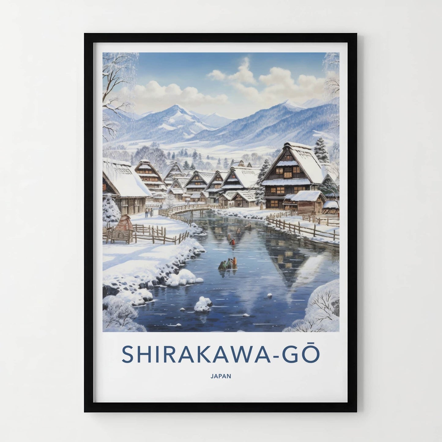 Shirakawa-Go Poster - Japan Travel Art - Snow Covered Village Home Decor