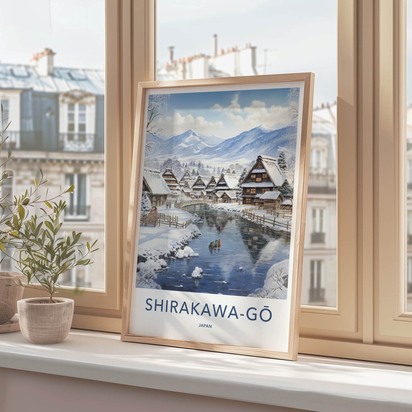 Shirakawa-Go Poster - Japan Travel Art - Snow Covered Village Home Decor